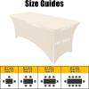 imageSmiry 2 Pack Spandex Table Cloth 6FT Elastic Fitted Stretch Tablecloths for Rectangle Tables Washable Table Cover for Outdoor Wedding Banquet ampamp Parties Navy 72Lx30Wx30H InchBeige