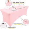 imageSmiry 2 Pack Spandex Table Cloth 6FT Elastic Fitted Stretch Tablecloths for Rectangle Tables Washable Table Cover for Outdoor Wedding Banquet ampamp Parties Navy 72Lx30Wx30H InchPink