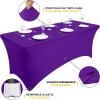 imageSmiry 2 Pack Spandex Table Cloth 6FT Elastic Fitted Stretch Tablecloths for Rectangle Tables Washable Table Cover for Outdoor Wedding Banquet ampamp Parties Navy 72Lx30Wx30H InchPurple