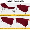 imageSmiry 2 Pack Spandex Table Cloth 6FT Elastic Fitted Stretch Tablecloths for Rectangle Tables Washable Table Cover for Outdoor Wedding Banquet ampamp Parties Navy 72Lx30Wx30H InchWine Red