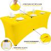 imageSmiry 2 Pack Spandex Table Cloth 6FT Elastic Fitted Stretch Tablecloths for Rectangle Tables Washable Table Cover for Outdoor Wedding Banquet ampamp Parties Navy 72Lx30Wx30H InchYellow