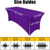 imageSmiry 2 Pack Spandex Table Cloth 6FT Elastic Fitted Stretch Tablecloths for Rectangle Tables Washable Table Cover for Outdoor Wedding Banquet ampamp Parties Navy 72Lx30Wx30H InchPurple