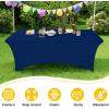 imageSmiry 2 Pack Spandex Table Cloth 6FT Elastic Fitted Stretch Tablecloths for Rectangle Tables Washable Table Cover for Outdoor Wedding Banquet ampamp Parties Navy 72Lx30Wx30H InchNavy