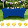 imageSmiry 2 Pack Spandex Table Cloth 6FT Elastic Fitted Stretch Tablecloths for Rectangle Tables Washable Table Cover for Outdoor Wedding Banquet ampamp Parties Navy 72Lx30Wx30H InchBlue