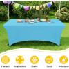 imageSmiry 2 Pack Spandex Table Cloth 6FT Elastic Fitted Stretch Tablecloths for Rectangle Tables Washable Table Cover for Outdoor Wedding Banquet ampamp Parties Navy 72Lx30Wx30H InchBlue Mist