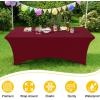 imageSmiry 2 Pack Spandex Table Cloth 6FT Elastic Fitted Stretch Tablecloths for Rectangle Tables Washable Table Cover for Outdoor Wedding Banquet ampamp Parties Navy 72Lx30Wx30H InchWine Red