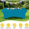 imageSmiry 2 Pack Spandex Table Cloth 6FT Elastic Fitted Stretch Tablecloths for Rectangle Tables Washable Table Cover for Outdoor Wedding Banquet ampamp Parties Navy 72Lx30Wx30H InchTeal