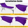 imageSmiry 2 Pack Spandex Table Cloth 6FT Elastic Fitted Stretch Tablecloths for Rectangle Tables Washable Table Cover for Outdoor Wedding Banquet ampamp Parties Navy 72Lx30Wx30H InchPurple