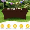 imageSmiry 2 Pack Spandex Table Cloth 6FT Elastic Fitted Stretch Tablecloths for Rectangle Tables Washable Table Cover for Outdoor Wedding Banquet ampamp Parties Navy 72Lx30Wx30H InchCoffee