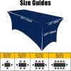 imageSmiry 2 Pack Spandex Table Cloth 6FT Elastic Fitted Stretch Tablecloths for Rectangle Tables Washable Table Cover for Outdoor Wedding Banquet ampamp Parties Navy 72Lx30Wx30H InchNavy