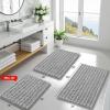 imageSmiry Bathroom Rugs Mat 30x20 Extra Soft Absorbent Chenille Bath Rugs Non Slip Rubber Backing Machine Washable Quick Dry Bath Mats for Bathroom Floor Tub Shower Home Decor Accessories GreyLight Grey