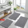 imageSmiry Bathroom Rugs Mat 30x20 Extra Soft Absorbent Chenille Bath Rugs Non Slip Rubber Backing Machine Washable Quick Dry Bath Mats for Bathroom Floor Tub Shower Home Decor Accessories GreyMedium Grey