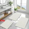 imageSmiry Bathroom Rugs Mat 30x20 Extra Soft Absorbent Chenille Bath Rugs Non Slip Rubber Backing Machine Washable Quick Dry Bath Mats for Bathroom Floor Tub Shower Home Decor Accessories GreyIvory