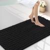 imageSmiry Bathroom Rugs Mat 30x20 Extra Soft Absorbent Chenille Bath Rugs Non Slip Rubber Backing Machine Washable Quick Dry Bath Mats for Bathroom Floor Tub Shower Home Decor Accessories GreyBlack