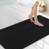 imageSmiry Bathroom Rugs Mat 30x20 Extra Soft Absorbent Chenille Bath Rugs Non Slip Rubber Backing Machine Washable Quick Dry Bath Mats for Bathroom Floor Tub Shower Home Decor Accessories GreyBlack