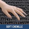 imageSmiry Bathroom Rugs Mat 30x20 Extra Soft Absorbent Chenille Bath Rugs Non Slip Rubber Backing Machine Washable Quick Dry Bath Mats for Bathroom Floor Tub Shower Home Decor Accessories GreyDark Grey