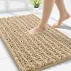 imageSmiry Bathroom Rugs Mat 30x20 Extra Soft Absorbent Chenille Bath Rugs Non Slip Rubber Backing Machine Washable Quick Dry Bath Mats for Bathroom Floor Tub Shower Home Decor Accessories GreyBeige