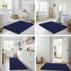 imageSmiry Bathroom Rugs Mat 30x20 Extra Soft Absorbent Chenille Bath Rugs Non Slip Rubber Backing Machine Washable Quick Dry Bath Mats for Bathroom Floor Tub Shower Home Decor Accessories GreyNavy Blue