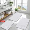 imageSmiry Bathroom Rugs Mat 30x20 Extra Soft Absorbent Chenille Bath Rugs Non Slip Rubber Backing Machine Washable Quick Dry Bath Mats for Bathroom Floor Tub Shower Home Decor Accessories GreyWhite