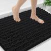 imageSmiry Bathroom Rugs Mat 30x20 Extra Soft Absorbent Chenille Bath Rugs Non Slip Rubber Backing Machine Washable Quick Dry Bath Mats for Bathroom Floor Tub Shower Home Decor Accessories GreyBlack