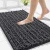imageSmiry Bathroom Rugs Mat 30x20 Extra Soft Absorbent Chenille Bath Rugs Non Slip Rubber Backing Machine Washable Quick Dry Bath Mats for Bathroom Floor Tub Shower Home Decor Accessories GreyDark Grey