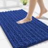 imageSmiry Bathroom Rugs Mat 30x20 Extra Soft Absorbent Chenille Bath Rugs Non Slip Rubber Backing Machine Washable Quick Dry Bath Mats for Bathroom Floor Tub Shower Home Decor Accessories GreyRoyal Blue