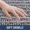 imageSmiry Bathroom Rugs Mat 30x20 Extra Soft Absorbent Chenille Bath Rugs Non Slip Rubber Backing Machine Washable Quick Dry Bath Mats for Bathroom Floor Tub Shower Home Decor Accessories GreyGrey