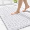 imageSmiry Bathroom Rugs Mat 30x20 Extra Soft Absorbent Chenille Bath Rugs Non Slip Rubber Backing Machine Washable Quick Dry Bath Mats for Bathroom Floor Tub Shower Home Decor Accessories GreyWhite