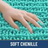 imageSmiry Bathroom Rugs Mat 30x20 Extra Soft Absorbent Chenille Bath Rugs Non Slip Rubber Backing Machine Washable Quick Dry Bath Mats for Bathroom Floor Tub Shower Home Decor Accessories GreyTurquoise