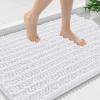 imageSmiry Bathroom Rugs Mat 30x20 Extra Soft Absorbent Chenille Bath Rugs Non Slip Rubber Backing Machine Washable Quick Dry Bath Mats for Bathroom Floor Tub Shower Home Decor Accessories GreyWhite