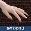 imageSmiry Bathroom Rugs Mat 30x20 Extra Soft Absorbent Chenille Bath Rugs Non Slip Rubber Backing Machine Washable Quick Dry Bath Mats for Bathroom Floor Tub Shower Home Decor Accessories GreyBrown