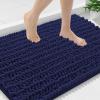 imageSmiry Bathroom Rugs Mat 30x20 Extra Soft Absorbent Chenille Bath Rugs Non Slip Rubber Backing Machine Washable Quick Dry Bath Mats for Bathroom Floor Tub Shower Home Decor Accessories GreyNavy Blue