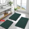 imageSmiry Bathroom Rugs Mat 30x20 Extra Soft Absorbent Chenille Bath Rugs Non Slip Rubber Backing Machine Washable Quick Dry Bath Mats for Bathroom Floor Tub Shower Home Decor Accessories GreyGreen