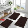imageSmiry Bathroom Rugs Mat 30x20 Extra Soft Absorbent Chenille Bath Rugs Non Slip Rubber Backing Machine Washable Quick Dry Bath Mats for Bathroom Floor Tub Shower Home Decor Accessories GreyBrown