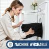 imageSmiry Bathroom Rugs Mat 30x20 Extra Soft Absorbent Chenille Bath Rugs Non Slip Rubber Backing Machine Washable Quick Dry Bath Mats for Bathroom Floor Tub Shower Home Decor Accessories GreyBlack