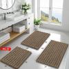 imageSmiry Bathroom Rugs Mat 30x20 Extra Soft Absorbent Chenille Bath Rugs Non Slip Rubber Backing Machine Washable Quick Dry Bath Mats for Bathroom Floor Tub Shower Home Decor Accessories GreyCamel
