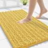 imageSmiry Bathroom Rugs Mat 30x20 Extra Soft Absorbent Chenille Bath Rugs Non Slip Rubber Backing Machine Washable Quick Dry Bath Mats for Bathroom Floor Tub Shower Home Decor Accessories GreyYellow