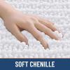 imageSmiry Bathroom Rugs Mat 30x20 Extra Soft Absorbent Chenille Bath Rugs Non Slip Rubber Backing Machine Washable Quick Dry Bath Mats for Bathroom Floor Tub Shower Home Decor Accessories GreyWhite