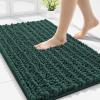 imageSmiry Bathroom Rugs Mat 30x20 Extra Soft Absorbent Chenille Bath Rugs Non Slip Rubber Backing Machine Washable Quick Dry Bath Mats for Bathroom Floor Tub Shower Home Decor Accessories GreyGreen