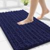 imageSmiry Bathroom Rugs Mat 30x20 Extra Soft Absorbent Chenille Bath Rugs Non Slip Rubber Backing Machine Washable Quick Dry Bath Mats for Bathroom Floor Tub Shower Home Decor Accessories GreyNavy Blue