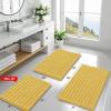 imageSmiry Bathroom Rugs Mat 30x20 Extra Soft Absorbent Chenille Bath Rugs Non Slip Rubber Backing Machine Washable Quick Dry Bath Mats for Bathroom Floor Tub Shower Home Decor Accessories GreyYellow