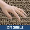 imageSmiry Bathroom Rugs Mat 30x20 Extra Soft Absorbent Chenille Bath Rugs Non Slip Rubber Backing Machine Washable Quick Dry Bath Mats for Bathroom Floor Tub Shower Home Decor Accessories GreyCamel