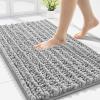 imageSmiry Bathroom Rugs Mat 30x20 Extra Soft Absorbent Chenille Bath Rugs Non Slip Rubber Backing Machine Washable Quick Dry Bath Mats for Bathroom Floor Tub Shower Home Decor Accessories GreyLight Grey