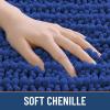 imageSmiry Bathroom Rugs Mat 30x20 Extra Soft Absorbent Chenille Bath Rugs Non Slip Rubber Backing Machine Washable Quick Dry Bath Mats for Bathroom Floor Tub Shower Home Decor Accessories GreyRoyal Blue