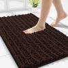 imageSmiry Bathroom Rugs Mat 30x20 Extra Soft Absorbent Chenille Bath Rugs Non Slip Rubber Backing Machine Washable Quick Dry Bath Mats for Bathroom Floor Tub Shower Home Decor Accessories GreyBrown