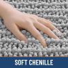 imageSmiry Bathroom Rugs Mat 30x20 Extra Soft Absorbent Chenille Bath Rugs Non Slip Rubber Backing Machine Washable Quick Dry Bath Mats for Bathroom Floor Tub Shower Home Decor Accessories GreyLight Grey