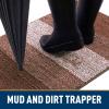 imageSmiry Dog Door Mat for Muddy Paws Absorbs Moisture and Dirt LowProfile Entryway Mat with NonSlip Backing Entry Indoor Outdoor Doormat for Inside Floor 30x20 Inches BlackBrown
