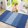 imageSmiry Dog Door Mat for Muddy Paws Absorbs Moisture and Dirt LowProfile Entryway Mat with NonSlip Backing Entry Indoor Outdoor Doormat for Inside Floor 30x20 Inches BlackNavy Blue