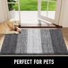 imageSmiry Dog Door Mat for Muddy Paws Absorbs Moisture and Dirt LowProfile Entryway Mat with NonSlip Backing Entry Indoor Outdoor Doormat for Inside Floor 30x20 Inches BlackGrey