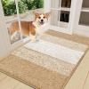 imageSmiry Dog Door Mat for Muddy Paws Absorbs Moisture and Dirt LowProfile Entryway Mat with NonSlip Backing Entry Indoor Outdoor Doormat for Inside Floor 30x20 Inches BlackBeige